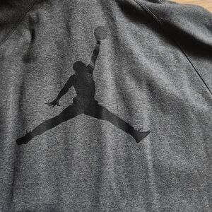 NIKE AIR JORDAN HOODIE ZIPPER hard to find SIZE XXL GRAY W/ BLACK EMBLEM